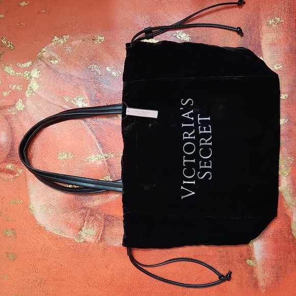 Victoria's Secret Handbags - Victoria's Secret Black Velvet Tote (NWT)